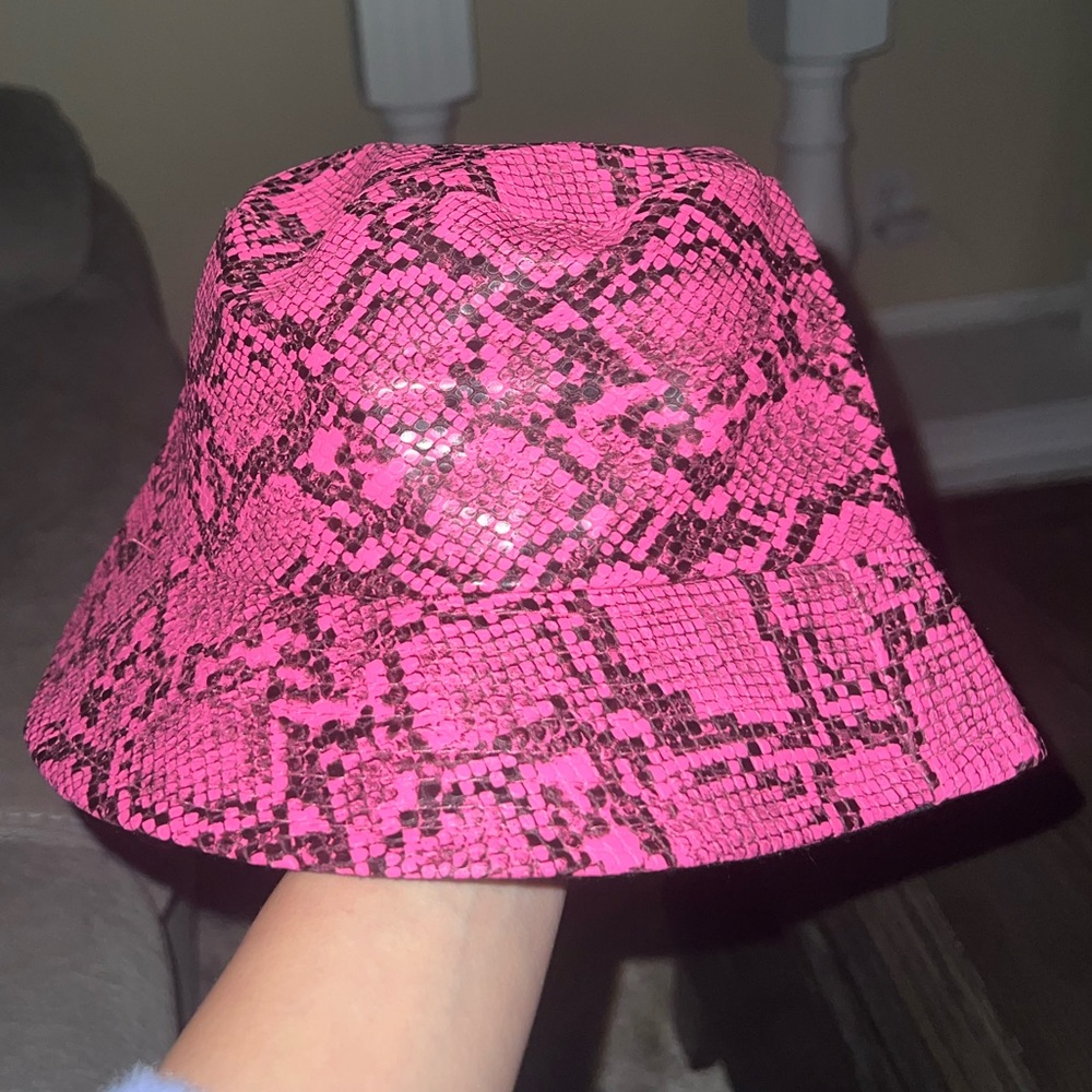 NEW Pink Snakeskin Bucket Hat